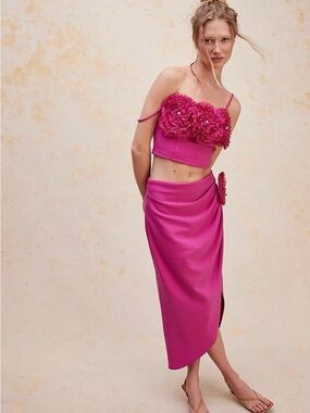 Elliatt Fuchsia Two Piece Set (Crop top + skirt)
